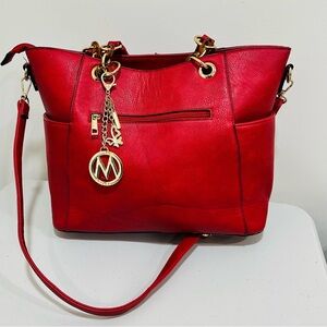 MKF Collection Merlina Embossed Tote Bag‎ by Mia K. – Vegan Leather – Red